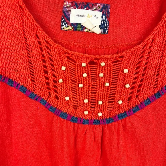 Meadow Rue Embroidered Knitted Tank Top Sz Small - Picture 5 of 6